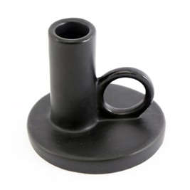 9.5cm Black Stoneware Candlestick Holder