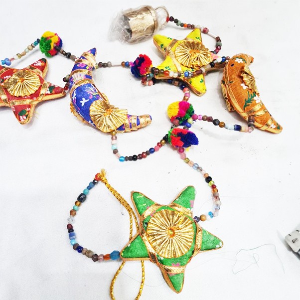 Set Of 5 Star And Moon Hangings