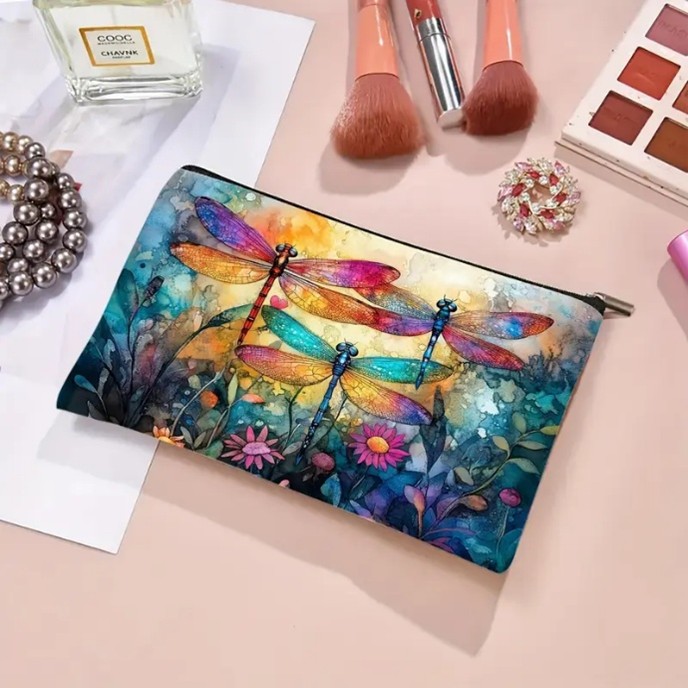 Dragonfly Cotton Travel / Makeup Bag