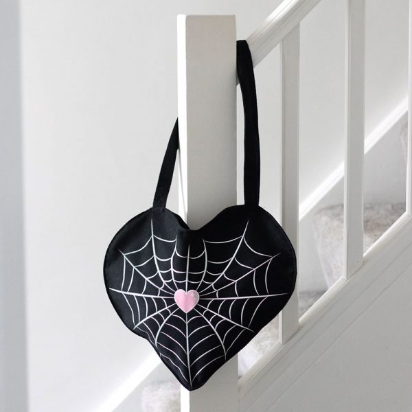 Spiderweb Heart Tote Bag