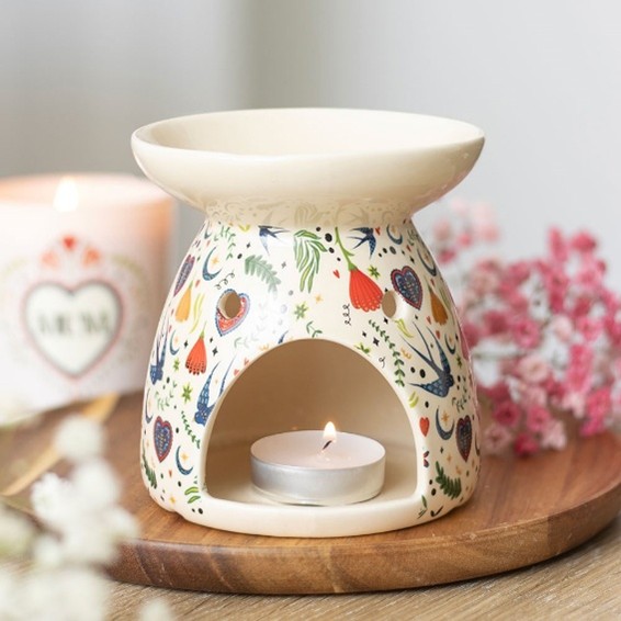 Cream Midnight Bloom Print Oil Burner - Image 3