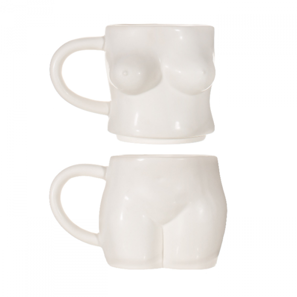 Body Stacking Mugs White - Set of 2